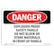 Signmission OSHA Danger Sign, 10" Height, Rigid Plastic, Explosion Proof Safety Panels Do Not Block, Landscape OS-DS-P-1014-L-2334 - alternate 1